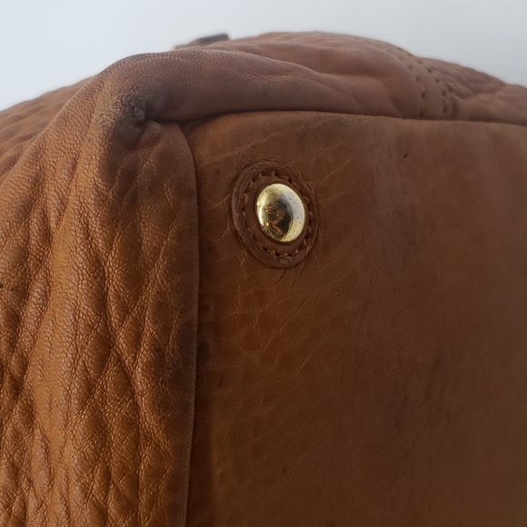 YVES SAINT LAURENT LEATHER BAG SIZE 18X12 COLOR ORANGE BROWN 🍊 100% AUTHENTIC - Picture 10 of 13